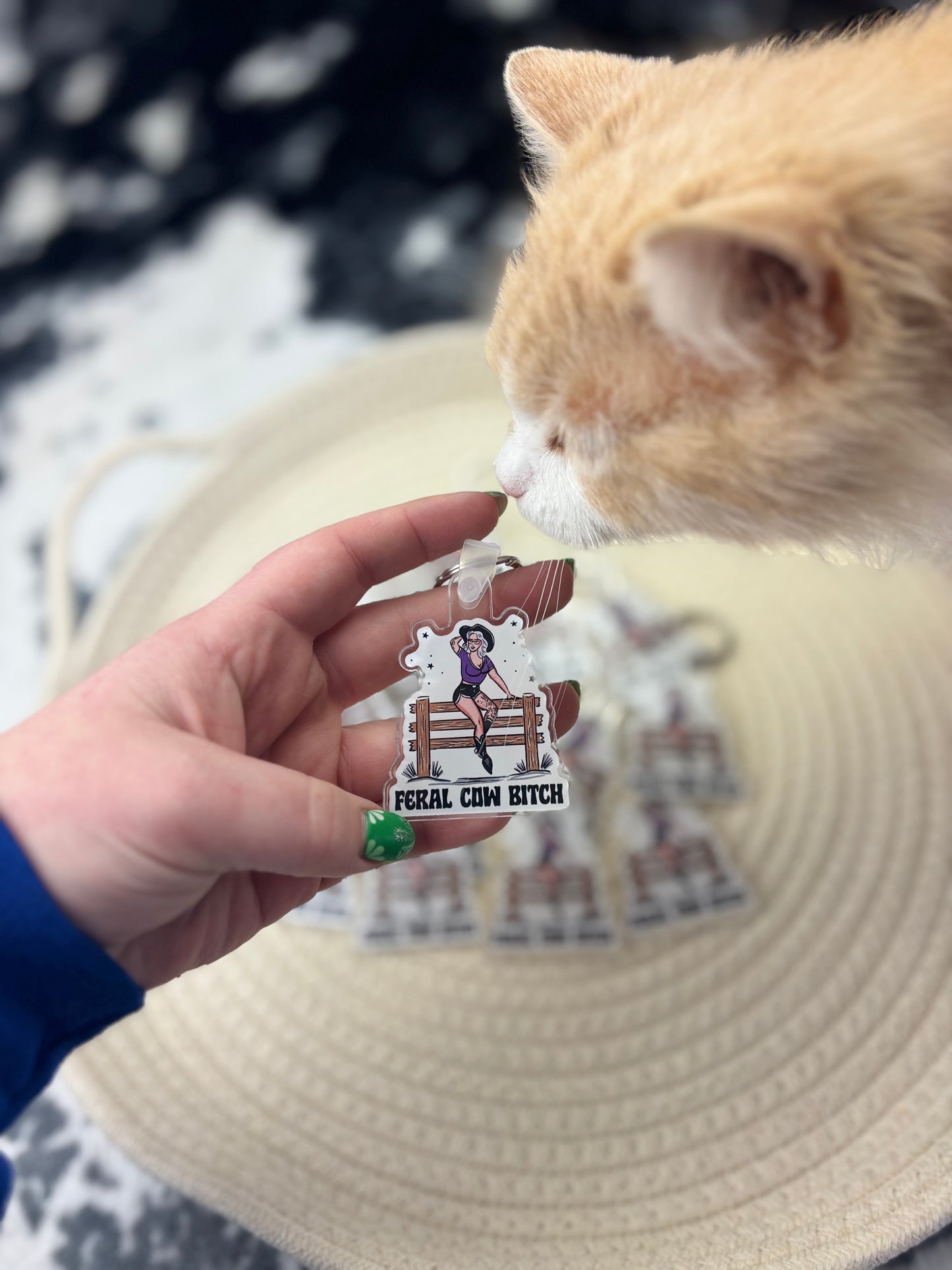 Feral Cow Bitch Keychain