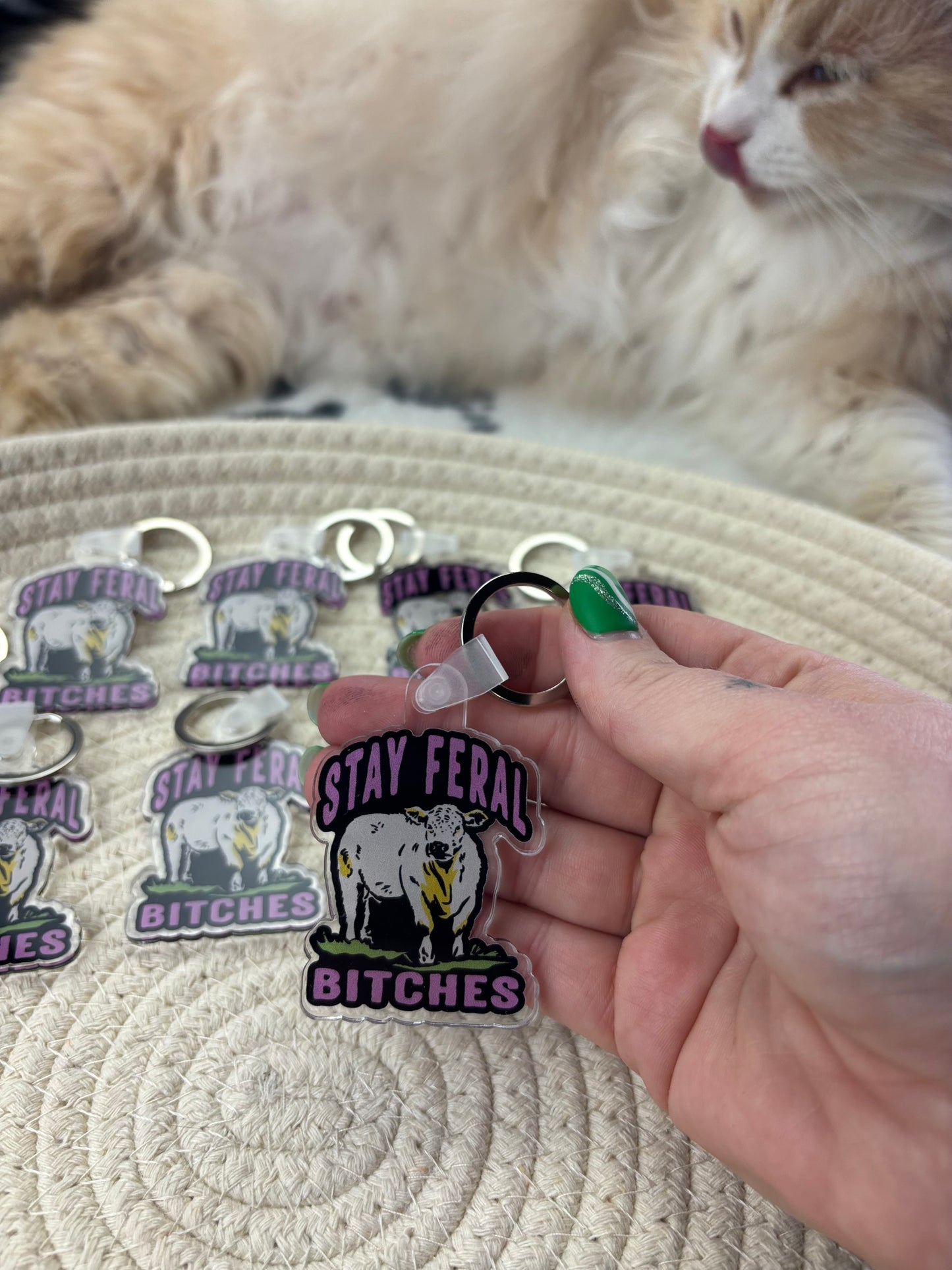 Stay Feral Bitches Keychain