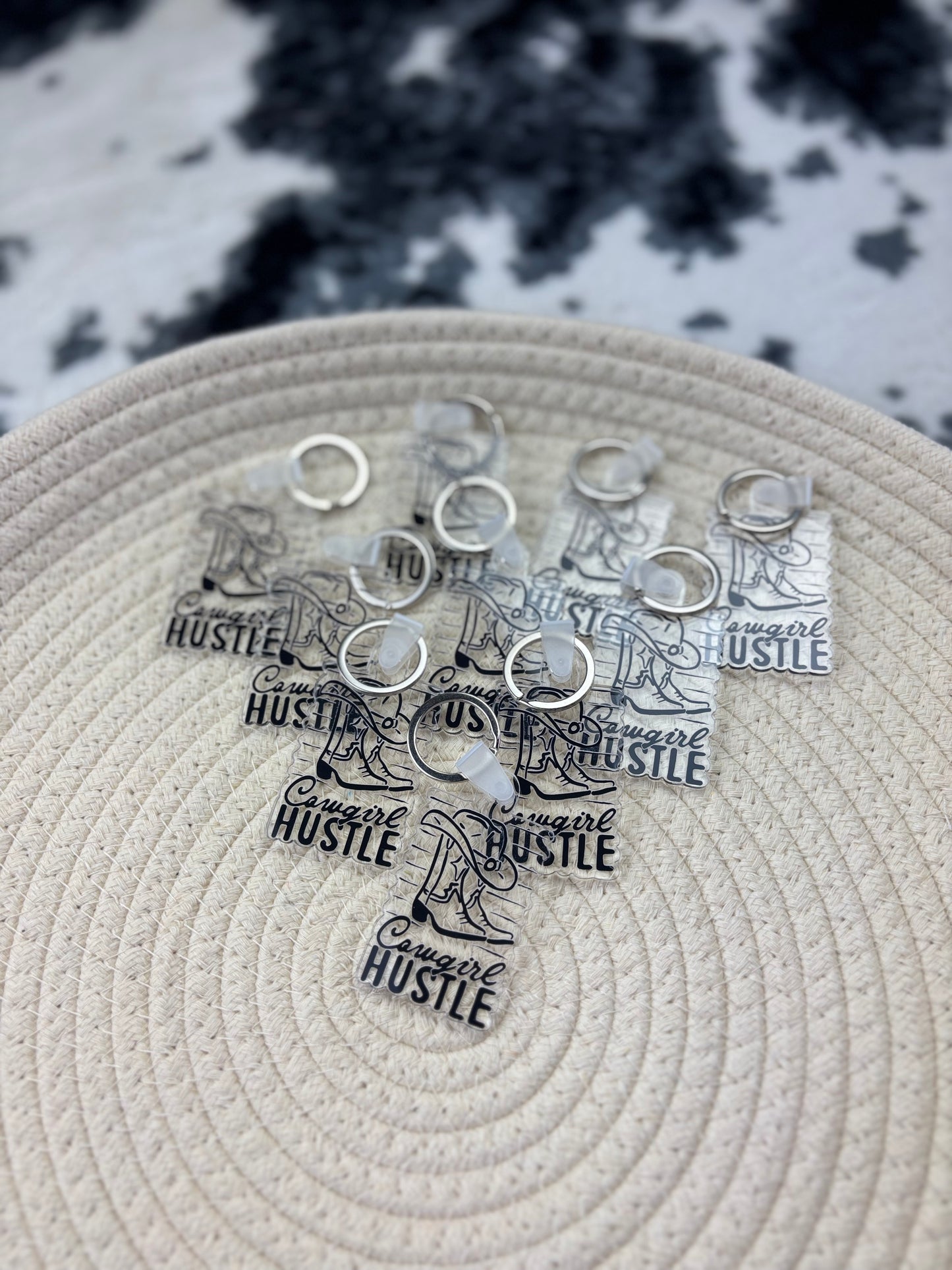 Cowgirl Hustle Logo Keychain