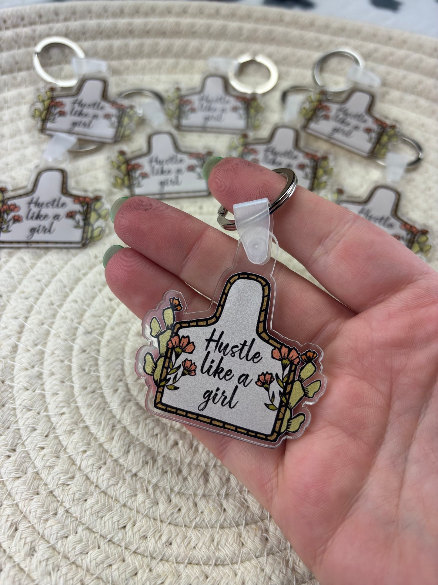 Hustle like a Girl Keychain