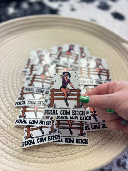 Feral Cow Bitch Sticker