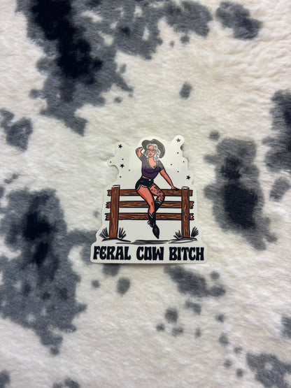 Feral Cow Bitch Sticker