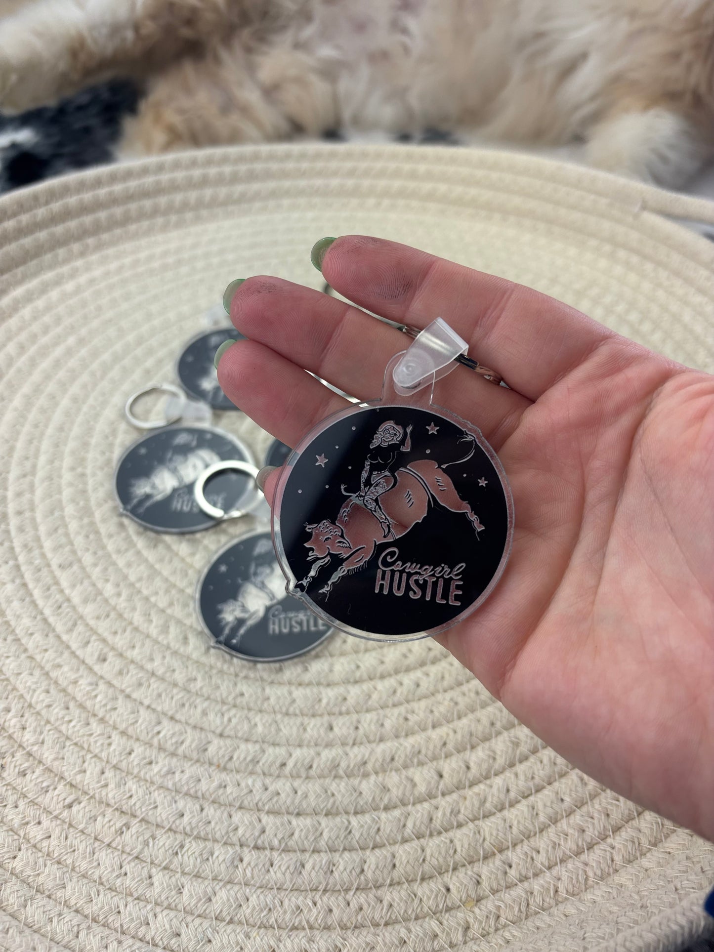 Cowgirl Hustle Galaxy Keychain
