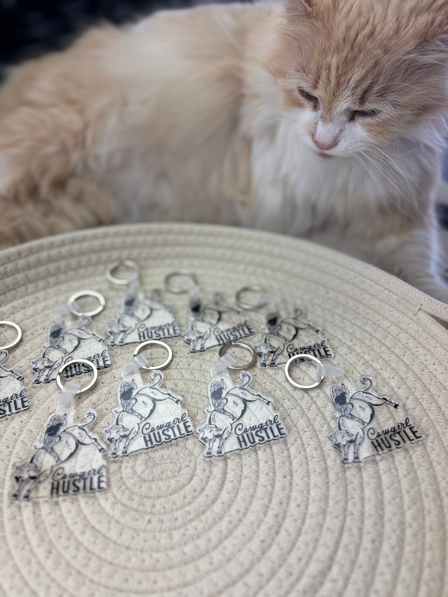 Cowgirl Hustle Bucking Keychain