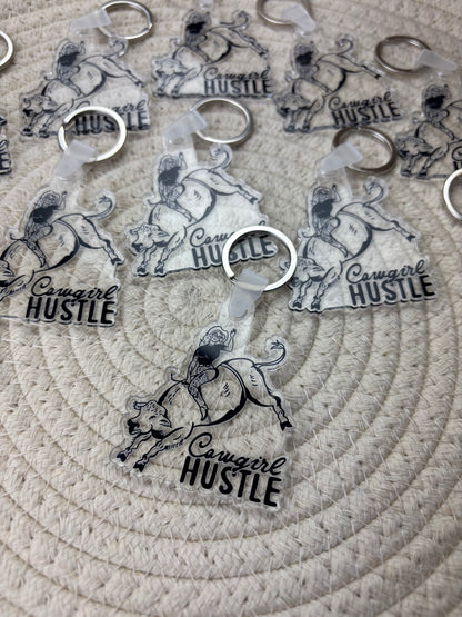 Cowgirl Hustle Bucking Keychain