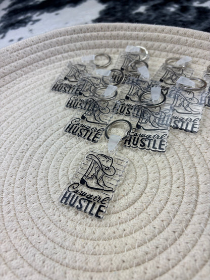 Cowgirl Hustle Logo Keychain