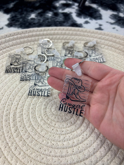 Cowgirl Hustle Logo Keychain