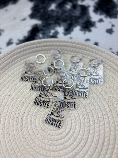 Cowgirl Hustle Logo Keychain
