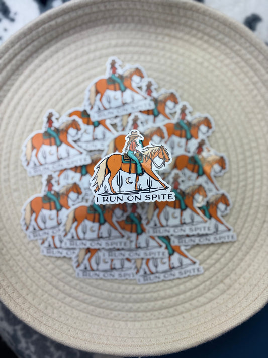 I run on spite sticker