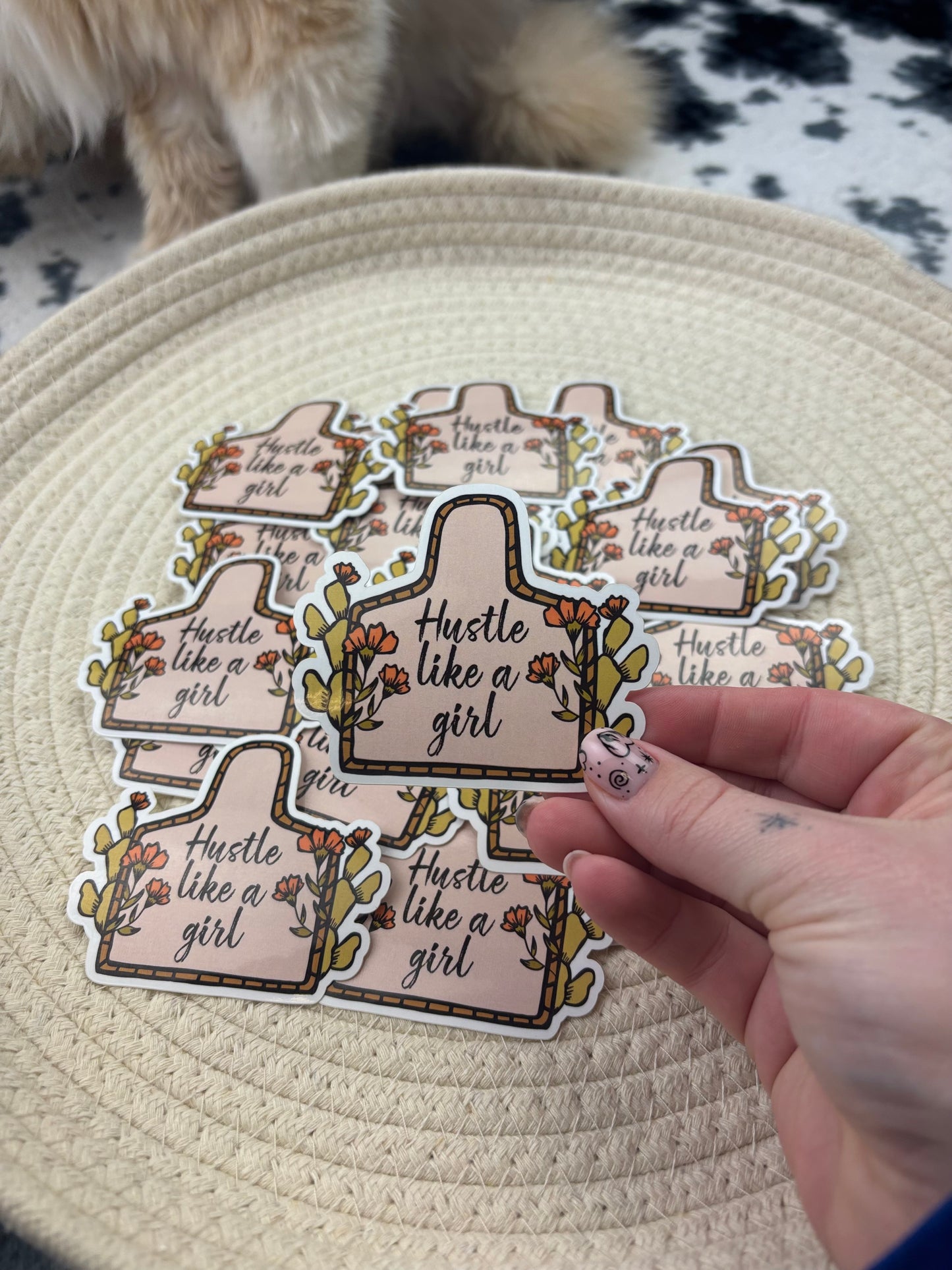 Hustle like a girl sticker