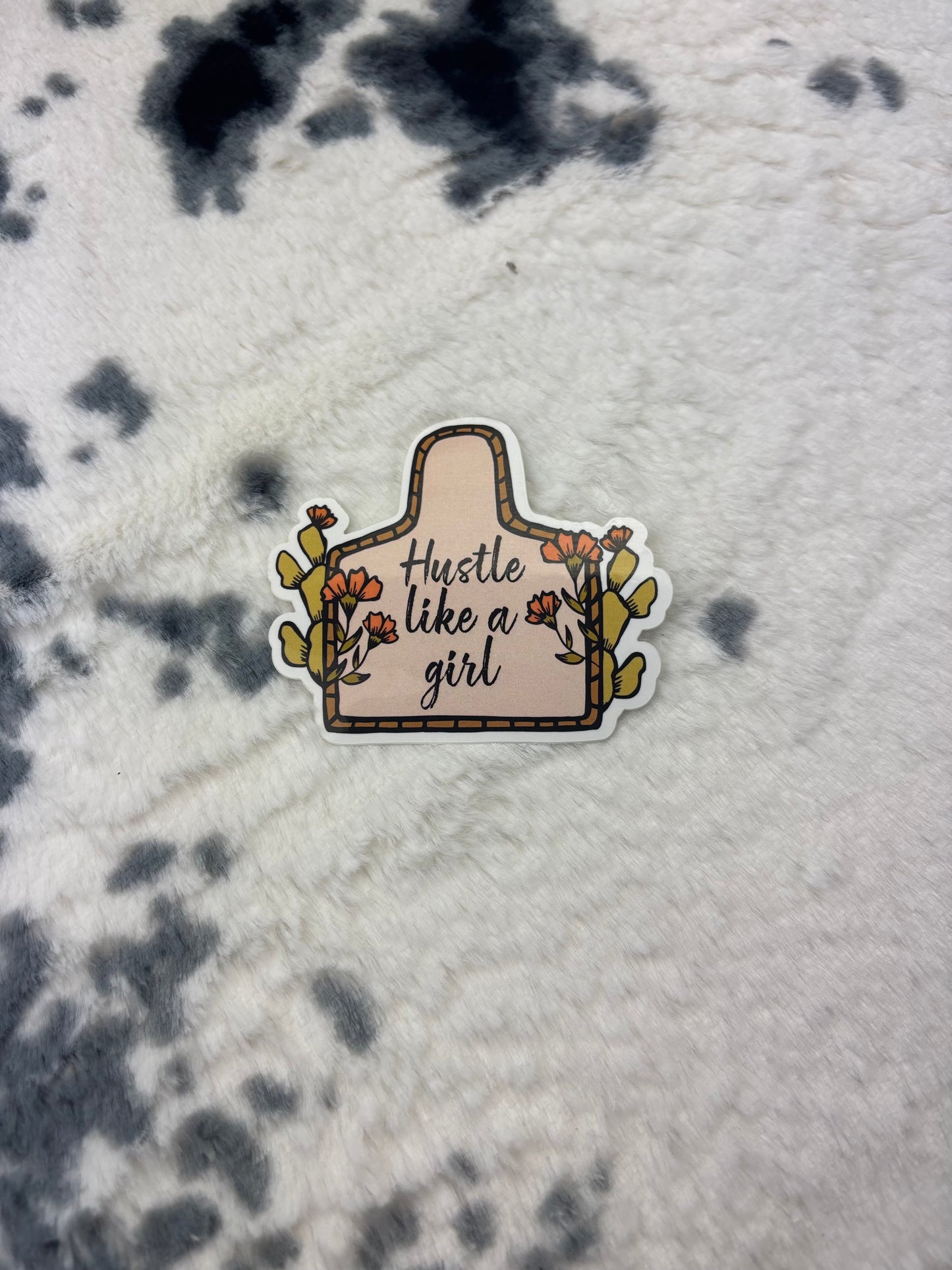 Hustle like a girl sticker
