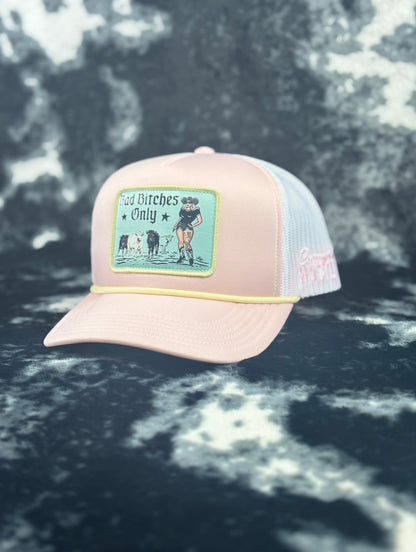 Bad Bitches Only Pink Trucker Hat